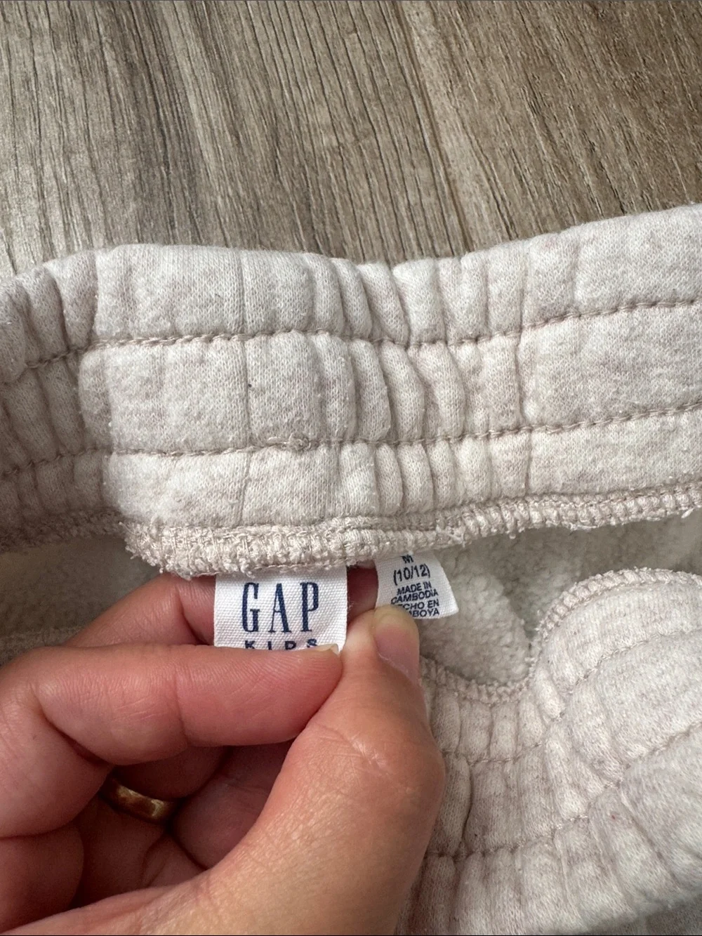 GAP Kids Cream/Light Beige Hoodie & Wide Leg Sweatpants 2 Peace Set Size 10/12